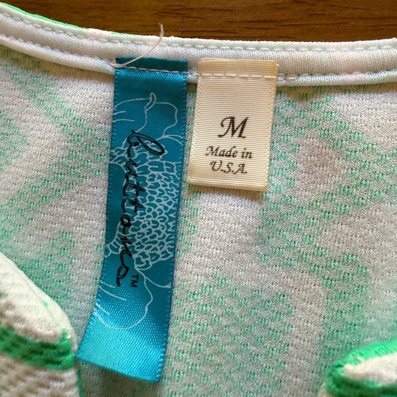 Francesca‘s Buttons Green Geometric Women’s Dress size Medium EUC - Picture 5 of 8